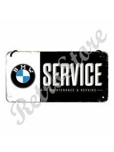 Retró Fém Tábla - BMW Service, szerviz Dombornyomott