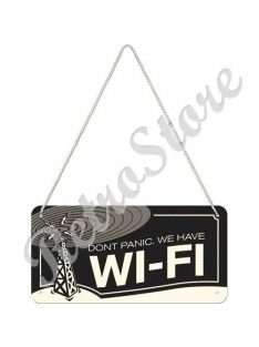   Retró Fém Tábla - Ne essen pánikba, van Wifi Dombornyomott