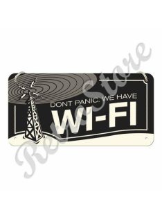   Retró Fém Tábla - Ne essen pánikba, van Wifi Dombornyomott