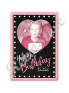 Retró Fém Képeslap - Marilyn Monroe - Boldog Születésnapot