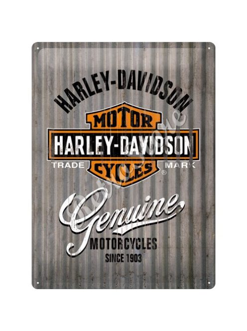 Retró Fém Tábla - Harley-Davidson Motor Logó Reklámtábla Dombornyomott