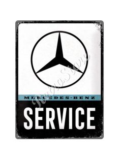   Retró Fém Tábla - Mercedes-Benz Service, Szerviz Dombornyomott