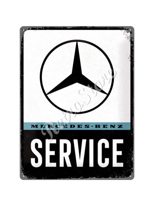 Retró Fém Tábla - Mercedes-Benz Service, Szerviz Dombornyomott