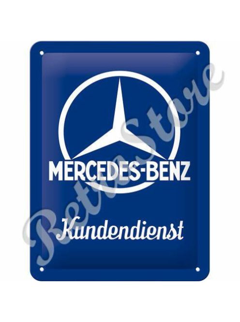 Retró Fém Tábla - Mercedes-Benz Ügyfélszolgálat Dombornyomott