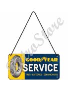 Retró Fém Tábla - Goodyear Service, Gumi szerviz Dombornyomott