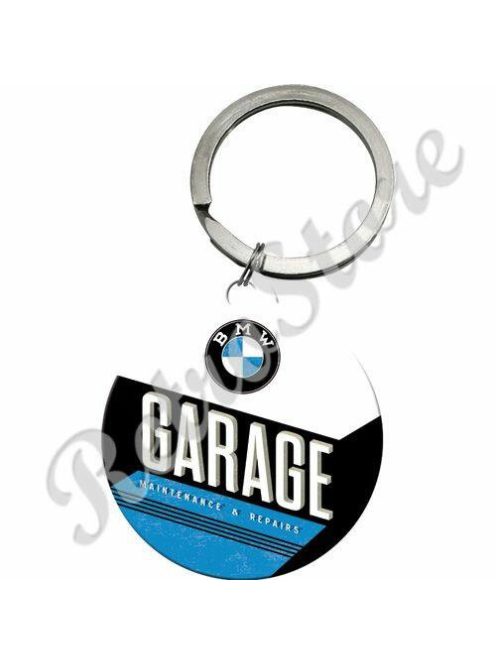 Retró Fém Kulcstartó - BMW Garage, Garázs