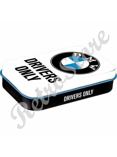 Retró Cukorkás Fémdoboz XL - BMW Drivers Only Dombornyomott