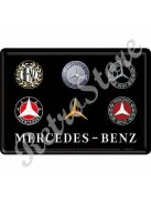 Retró Fém Képeslap - Mercedes-Benz Logók