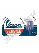 Retró Fém Tábla - Vespa Service, Szerviz Dombornyomott