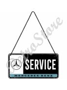 Retró Fém Tábla - Mercedes-Benz Service, Szerviz Dombornyomott