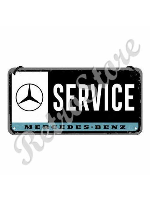 Retró Fém Tábla - Mercedes-Benz Service, Szerviz Dombornyomott