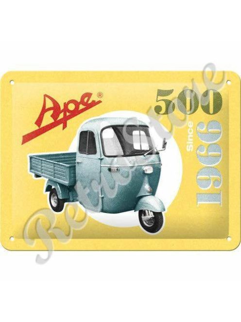 Retró Fém Tábla - Vespa Ape 500 Dombornyomott