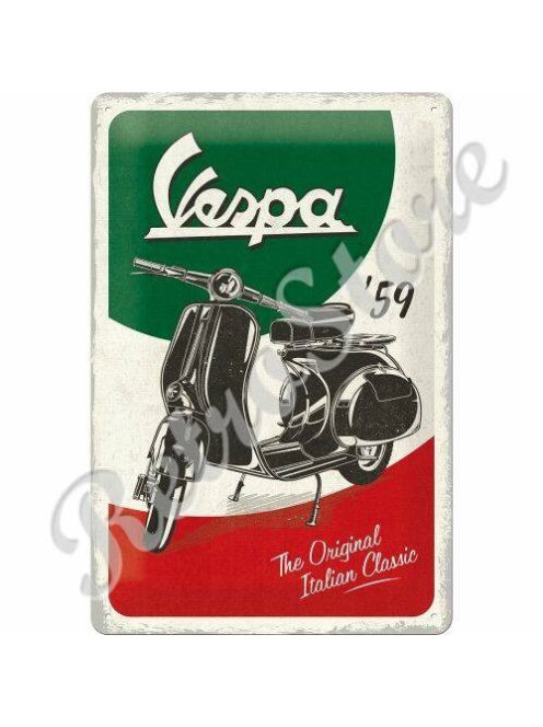 Retró Fém Tábla - Vespa Dombornyomott