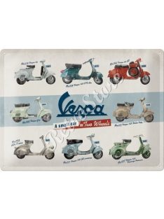 Retró Fém Tábla - Vespa Dombornyomott