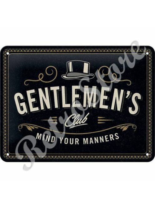 Retró Fém Tábla - Gentlemen's Club Dombornyomott