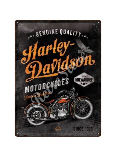 Retró Fém Tábla - Harley-Davidson Motor Dombornyomott