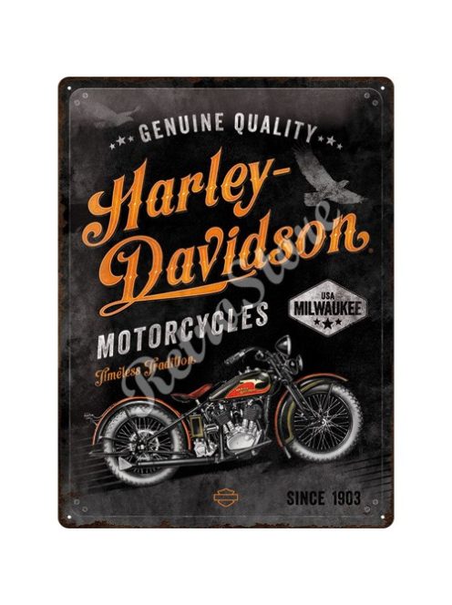 Retró Fém Tábla - Harley-Davidson Motor Dombornyomott