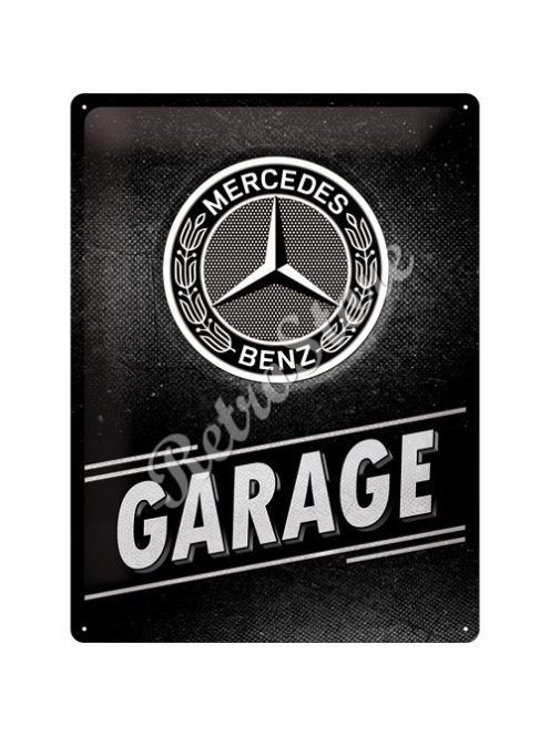 Retró Fém Tábla - Mercedes-Benz Garage, Garázs Dombornyomott