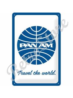 Retró Fém Tábla - Pan American World Airways Logó Dombornyomott