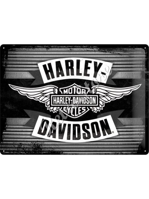 Retró Fém Tábla - Harley-Davidson Logó Dombornyomott