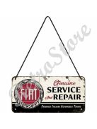 Retró Fém Tábla - Fiat Service & Repair, szerviz, Javítás Dombornyomott Méretek: 10 x 20 cm