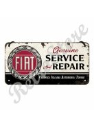 Retró Fém Tábla - Fiat Service & Repair, szerviz, Javítás Dombornyomott Méretek: 10 x 20 cm