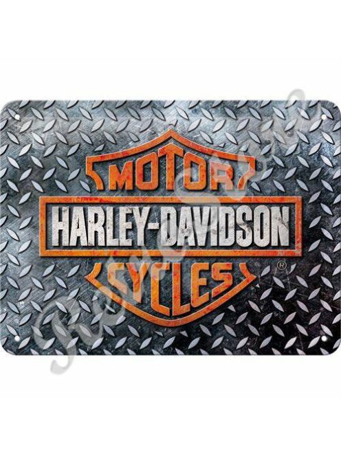 Retró Fém Tábla - Harley-Davidson Logó Reklámtábla Dombornyomott Méretek: 15 x 20 cm