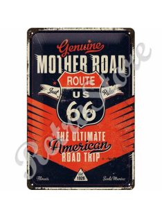 Retró Fém Tábla - U.S. Route 66 Dombornyomott Méretek: 20 x 30 cm
