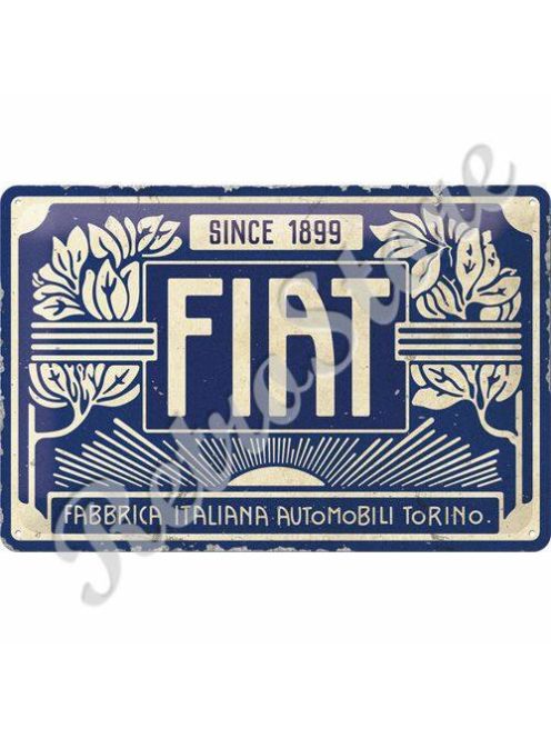 Retró Fém Tábla - Fiat Dombornyomott Méretek: 20 x 30 cm