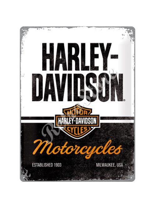 Retró Fém Tábla - Harley-Davidson Dombornyomott Méretek: 30 x 40 cm