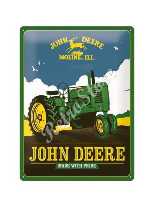 Retró Fém Tábla - John Deere Reklámtábla Dombornyomott Méretek: 30 x 40 cm