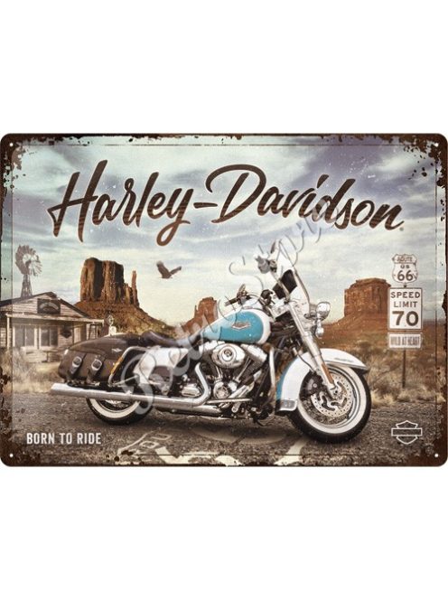 Retró Fém Tábla - Harley-Davidson Motor Logó Reklámtábla Dombornyomott Méretek: 30 x 40 cm