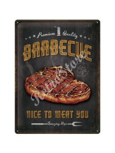 Retró Fém Tábla - BBQ, Barbecue Reklámtábla Dombornyomott Méretek: 30 x 40 cm