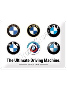 Retró Fém Tábla - BMW Logók Dombornyomott