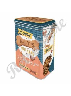   Retró Fémdoboz Csatos, Aromazárós - Jutifali, Kutyakeksz Dombornyomott