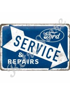   Retró Fém Tábla - Ford Service & Repair, Szerviz, Javítás Dombornyomott