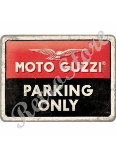Retró Fém Tábla - Moto Guzzi Parkoló Dombornyomott