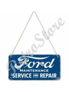 Retró Fém Tábla - Ford Service & Repair, szerviz, Javítás Dombornyomott Méretek: 10 x 20 cm