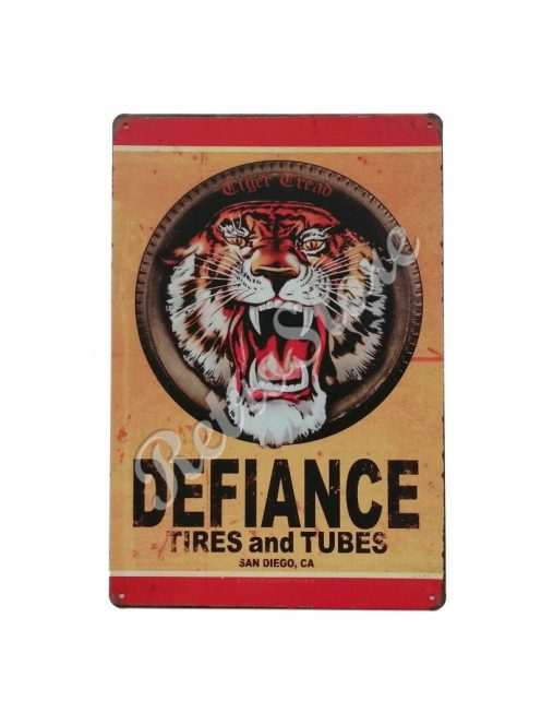 Retró Fém Tábla - Defiance Tires Tubes - Tigris