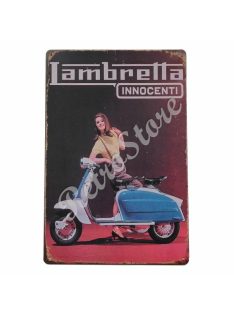 Retró Fém Tábla - Lambretta Motor, Robogó