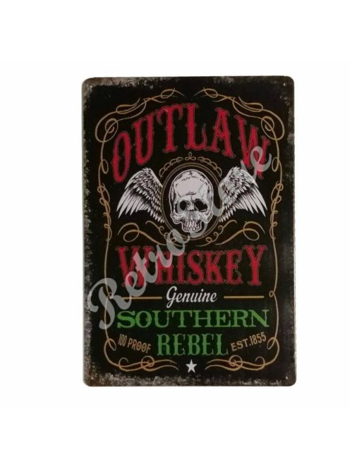 Retró Fém Tábla - Outlaw Whiskey