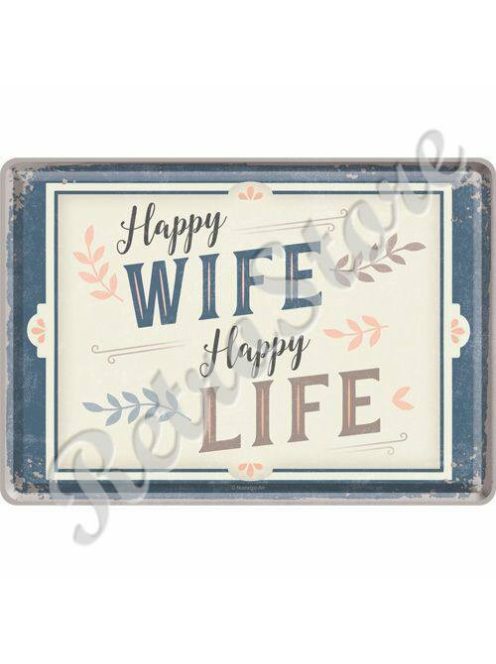 Retró Fém Képeslap - Boldog feleség, Boldog élet