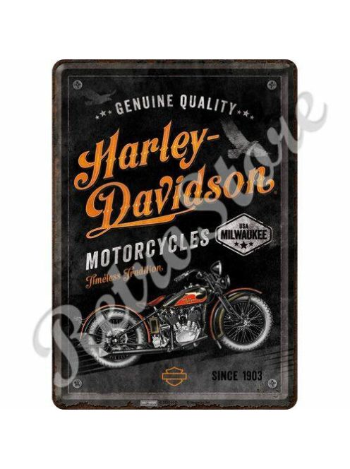 Retró Fém Képeslap - Harley-Davidson Motor