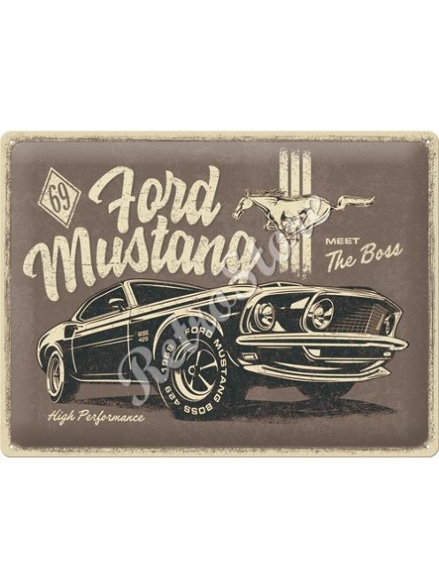 Retró Fém Tábla - Ford Mustang Dombornyomott