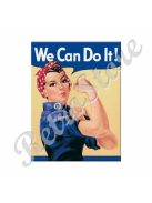 Fém Hűtőmágnes - We can do it! - Meg tudjuk csinálni!