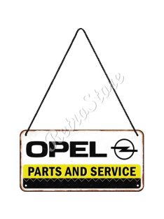   Retró Fém Tábla - Opel Parts and Service, Szerviz Dombornyomott
