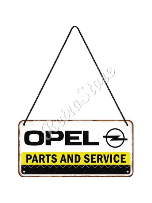 Retró Fém Tábla - Opel Parts and Service, Szerviz Dombornyomott