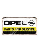 Retró Fém Tábla - Opel Parts and Service, Szerviz Dombornyomott