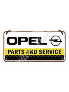   Retró Fém Tábla - Opel Parts and Service, Szerviz Dombornyomott