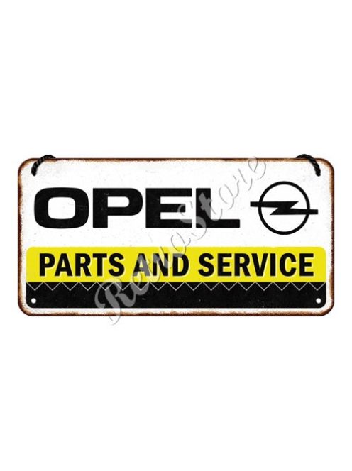 Retró Fém Tábla - Opel Parts and Service, Szerviz Dombornyomott